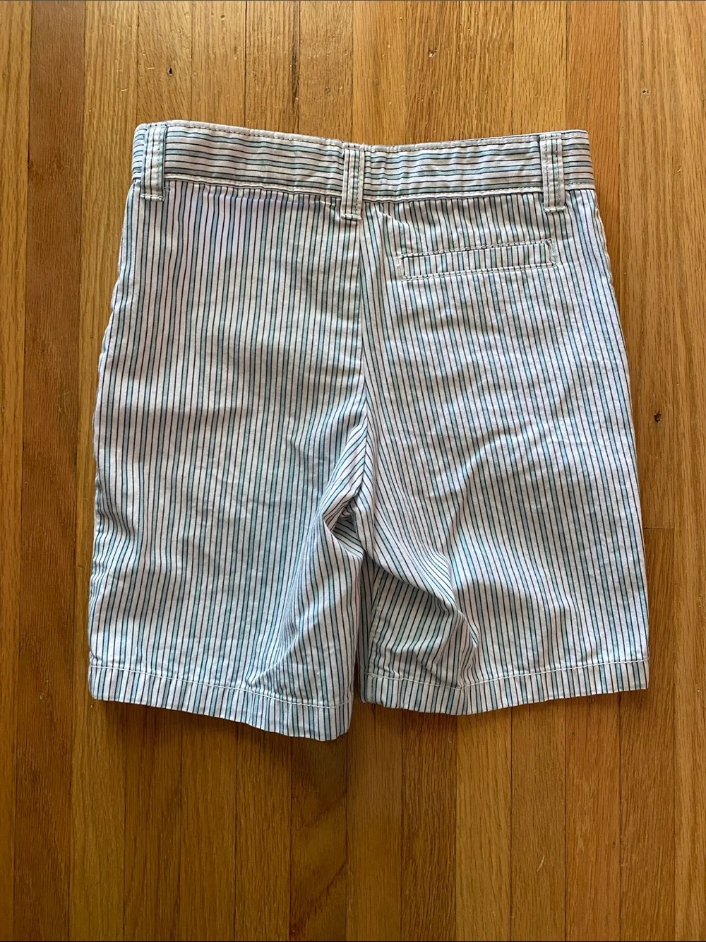 Boy’s Striped Cotton Shorts - Light Blue/White